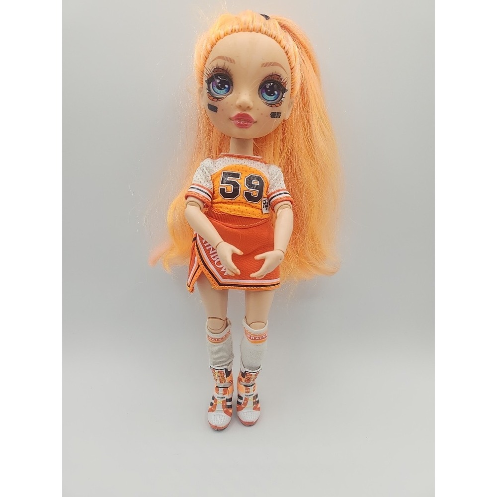 Rainbow High Cheer Poppy Rowan Orange Fashion Doll with Cheerleader Outfit